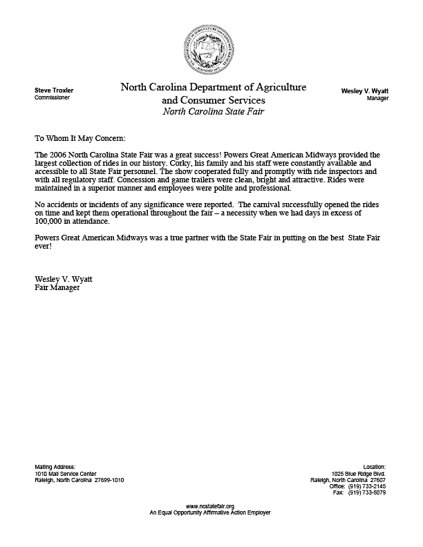 NCSF Letter